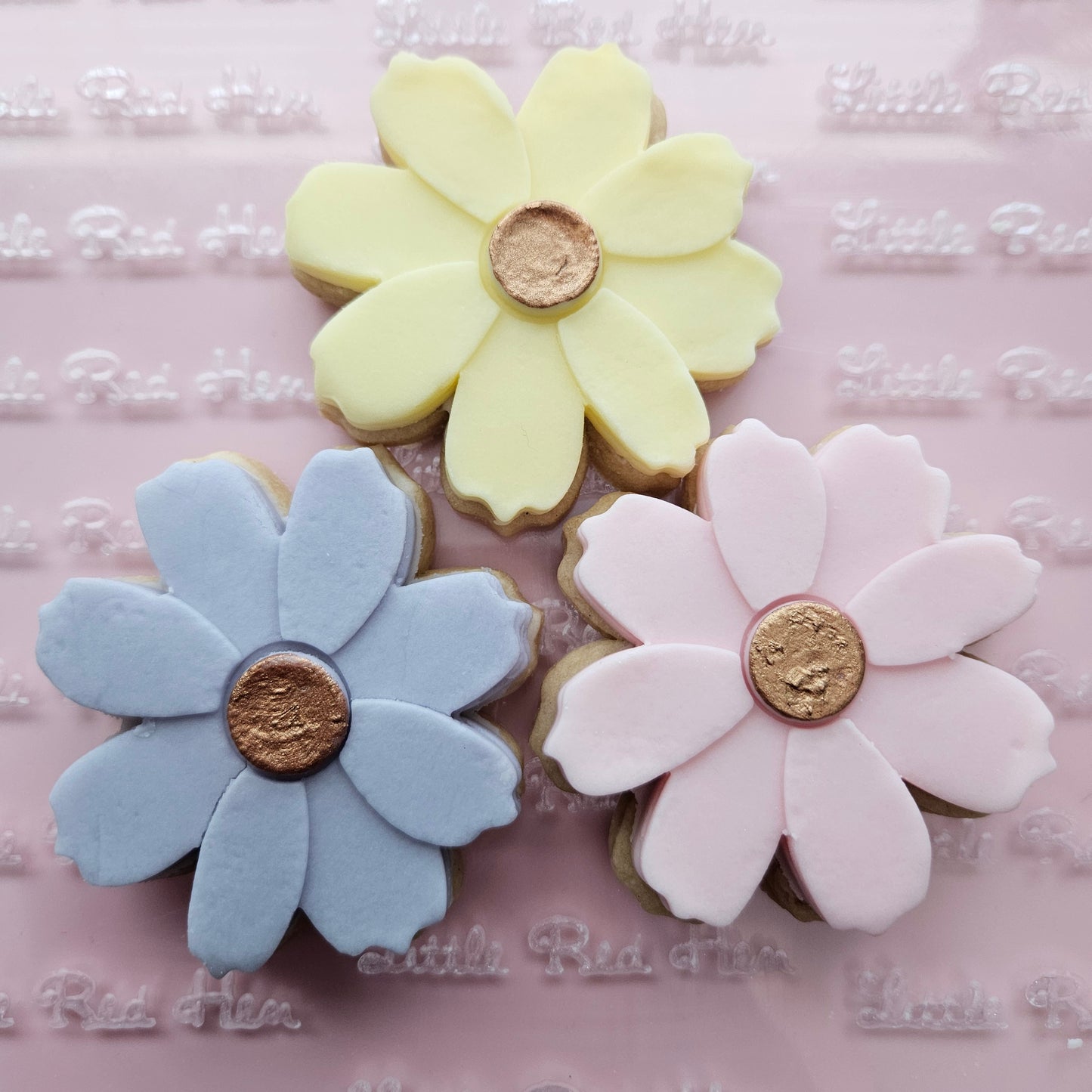 Cosmos Blossom Bloom Buttercream Fondant Stamp and Cookie Cutter Set