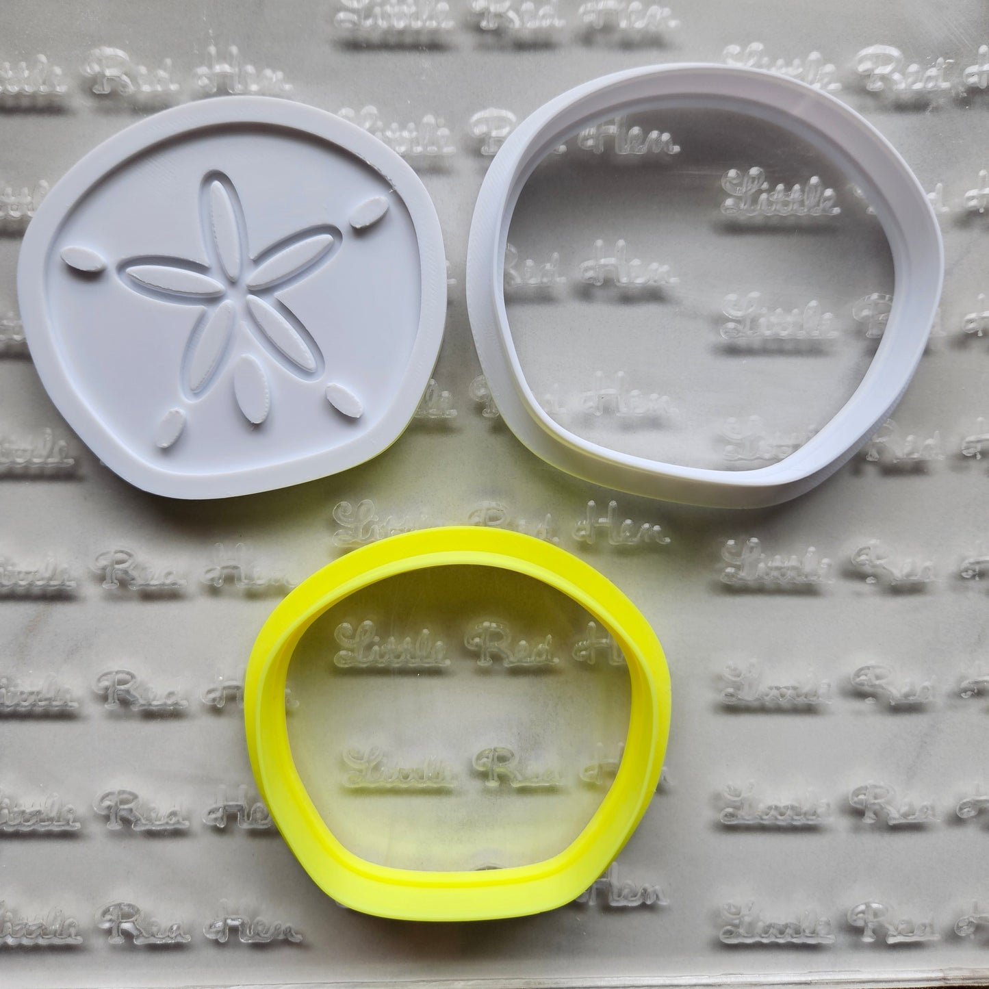 Sand Dollar Fondant and Buttercream Stamp and Cutter Set