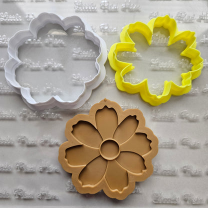 Cosmos Blossom Bloom Buttercream Fondant Stamp and Cookie Cutter Set