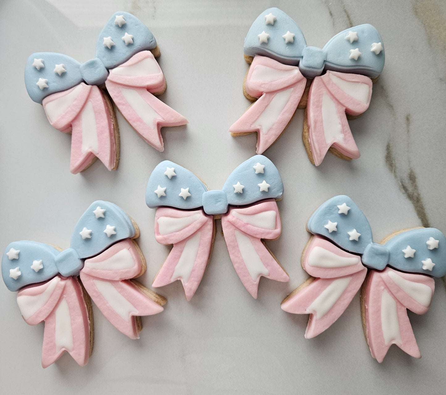 Americana Bow READY TO FLOOD Buttercream Fondant Stamp and Cookie Cutter Set