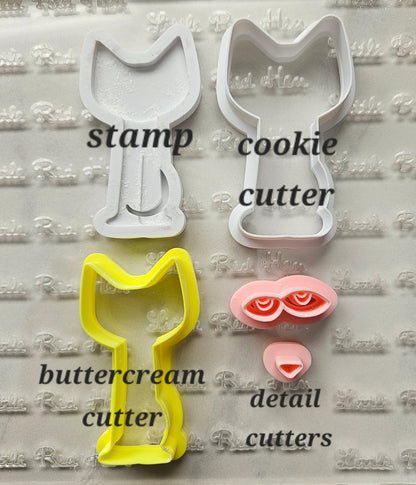 Pete the Cat Fondant and Buttercream Stamp and Cutter Set