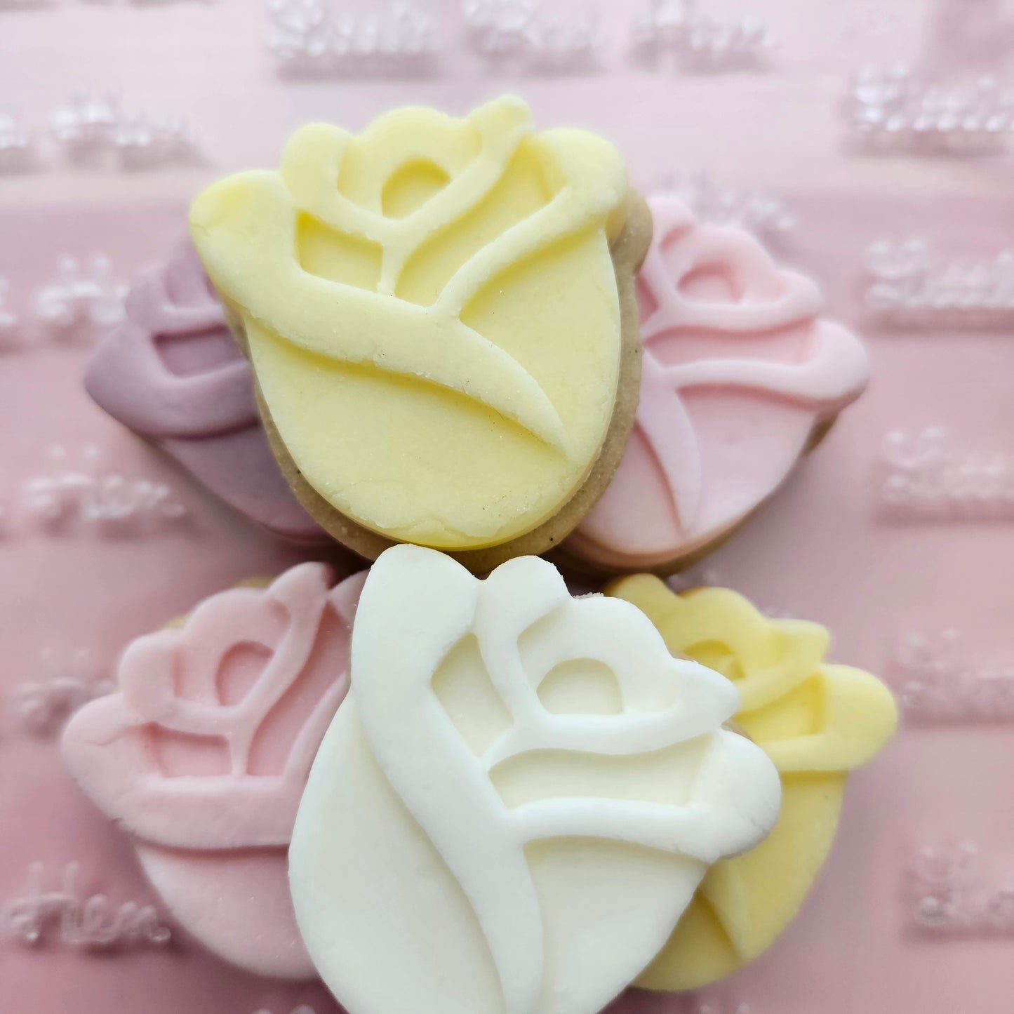 Roses Blossom Bloom Buttercream Fondant Stamp and Cookie Cutter Set