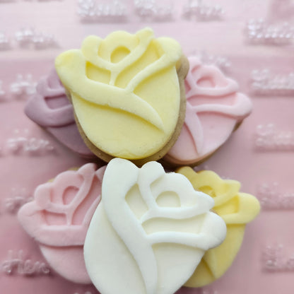 Roses Blossom Bloom Buttercream Fondant Stamp and Cookie Cutter Set