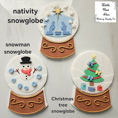 Christmas Tree Snow Globe Fondant and Buttercream Stamp and Cutter Set