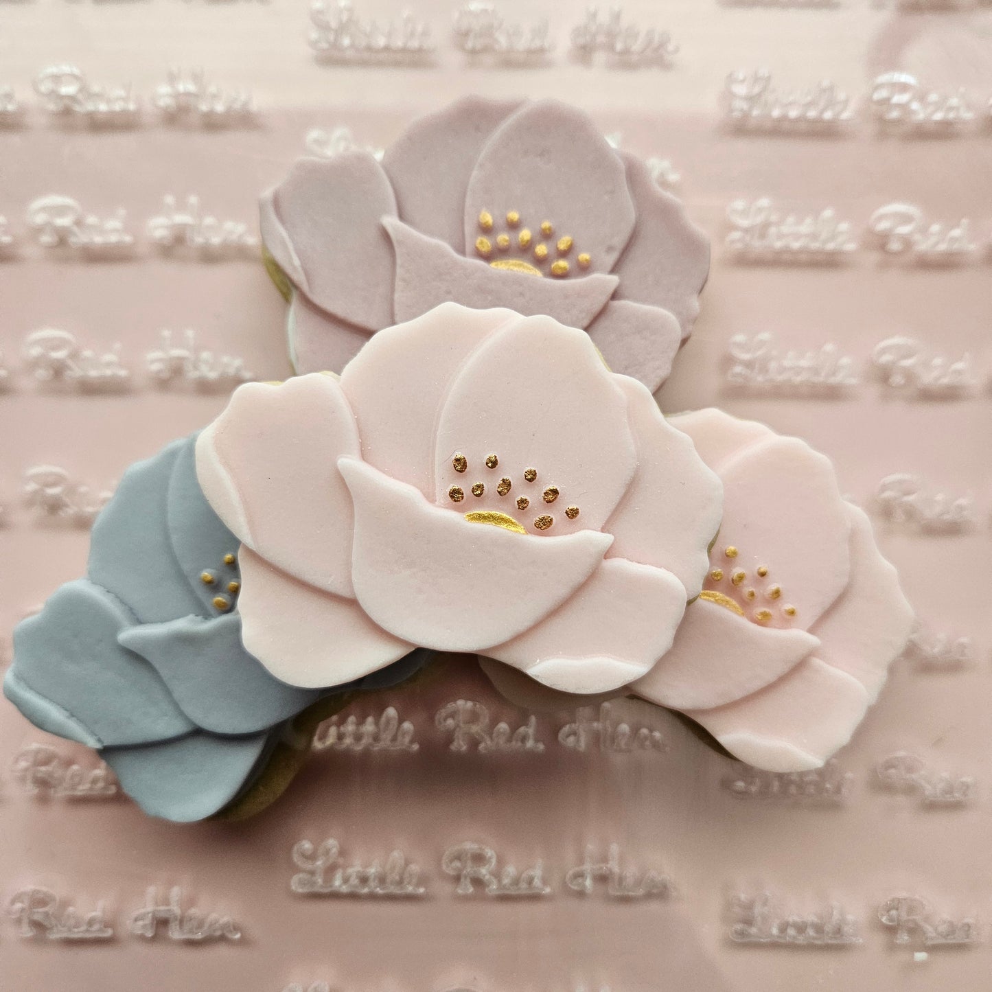 Poppy Blossom Bloom Buttercream Fondant Stamp and Cookie Cutter Set
