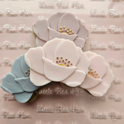 Poppy Blossom Bloom Buttercream Fondant Stamp and Cookie Cutter Set