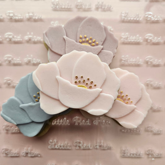 Poppy Blossom Bloom Buttercream Fondant Stamp and Cookie Cutter Set