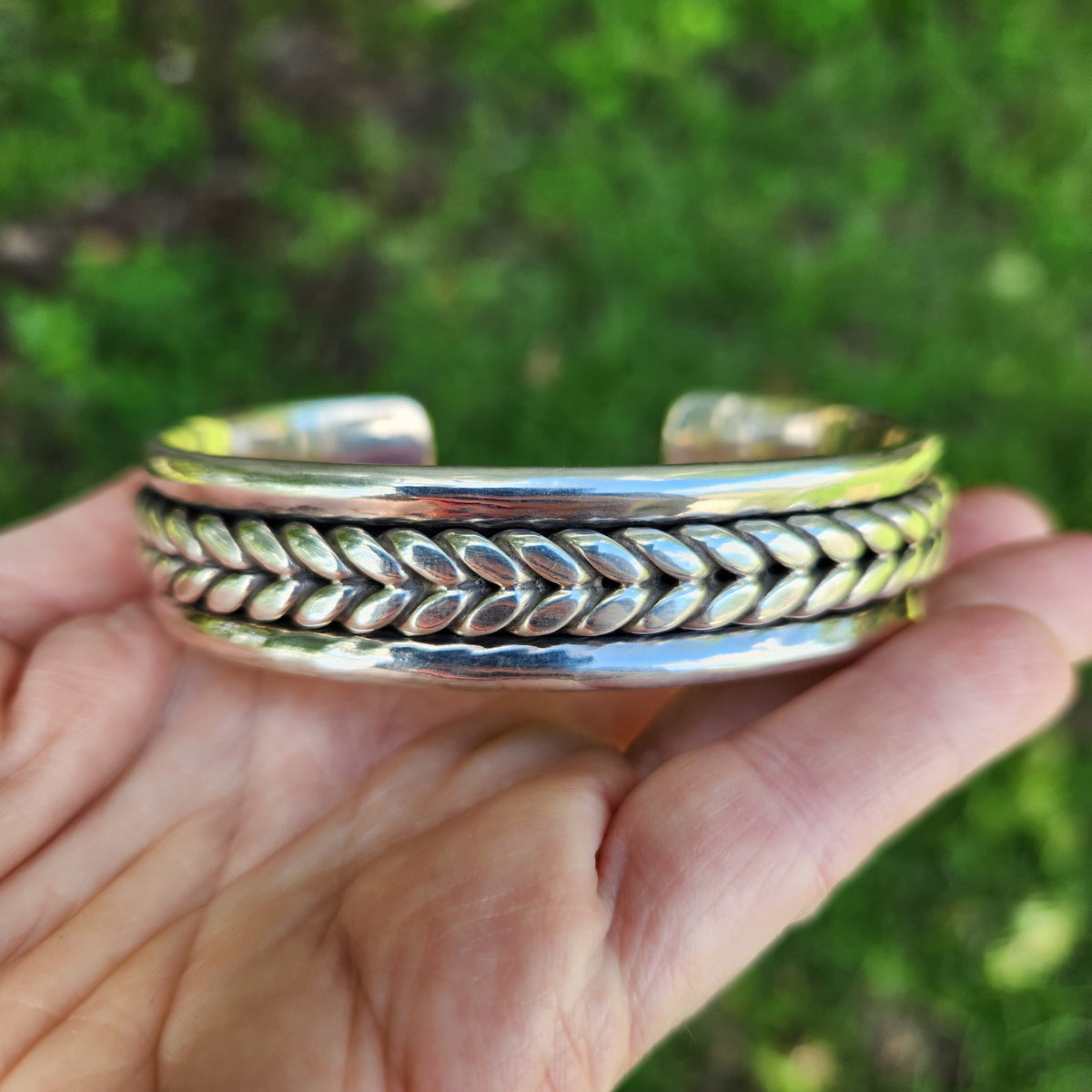 Half Round Foxtail Cuff .999 Fine Silver HANDMADE by Tommy of Arma-Mint // Nosh Fundraiser