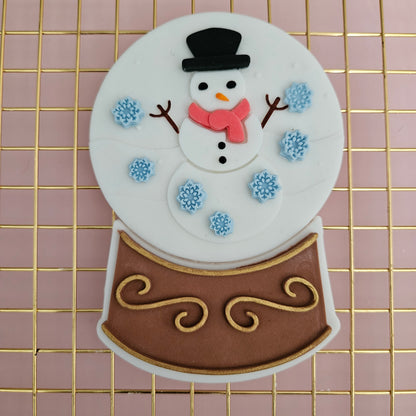 Christmas Tree Snow Globe Fondant and Buttercream Stamp and Cutter Set