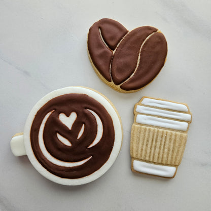 Coffee To Go Cup DOUGH STAMP // READY TO FLOOD Stamp and Cookie Cutter Set