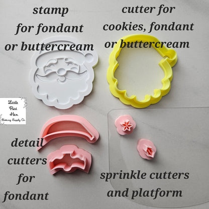 Santa Fondant amd Buttercream Stamp and Cutter Set