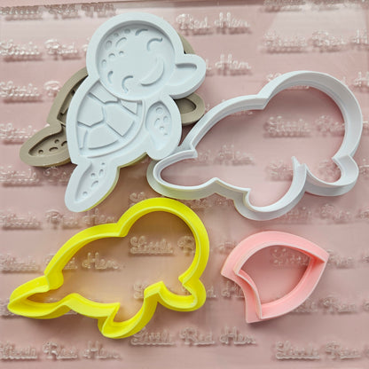 Sea Turtle Fondant and Buttercream Stamp and Cutter Set
