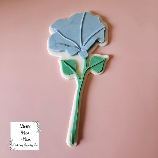 Morning Glory Flower Fondant Stamp and Cutter Set -- September Birth Flower
