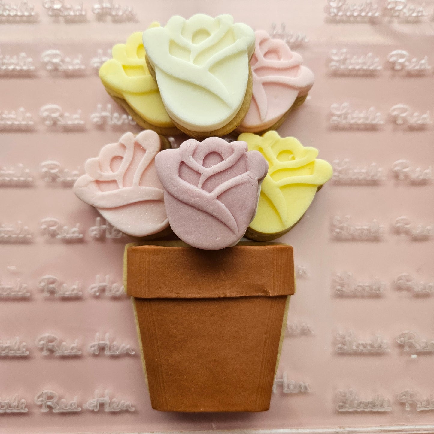 Roses Blossom Bloom Buttercream Fondant Stamp and Cookie Cutter Set