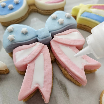 Americana Bow READY TO FLOOD Buttercream Fondant Stamp and Cookie Cutter Set