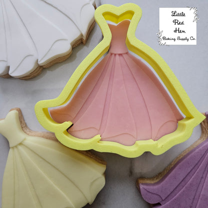 Fairy Tale Dress Fondant Stamp and Cutter Set -- Wedding Collection