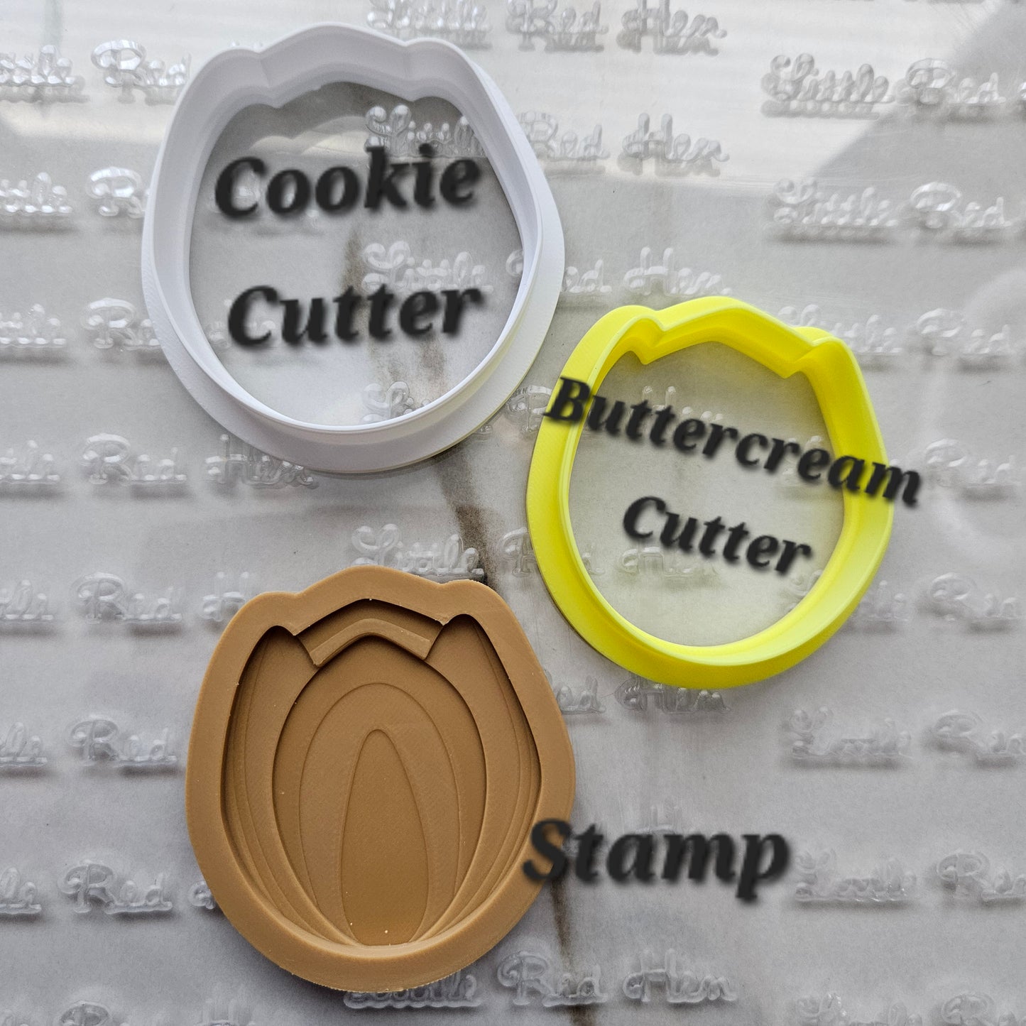 Tulip Blossom Bloom Buttercream Fondant Stamp and Cookie Cutter Set