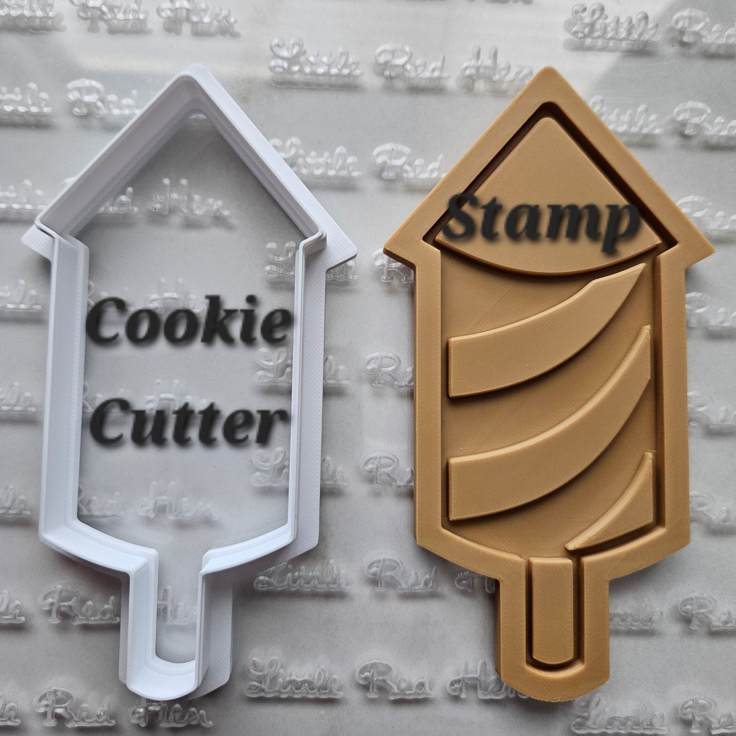 Americana Rocket READY TO FLOOD Buttercream Fondant Stamp and Cookie Cutter Set