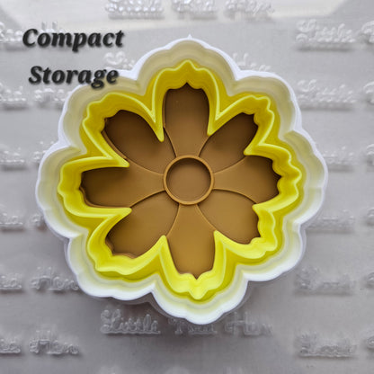 Cosmos Blossom Bloom Buttercream Fondant Stamp and Cookie Cutter Set