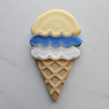 Ice Cream Cone DOUGH STAMP // READY TO FLOOD Stamp and Cookie Cutter Set