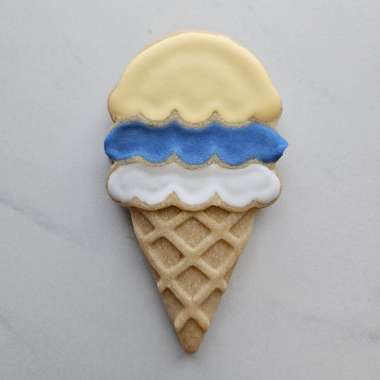 Ice Cream Cone DOUGH STAMP // READY TO FLOOD Stamp and Cookie Cutter Set