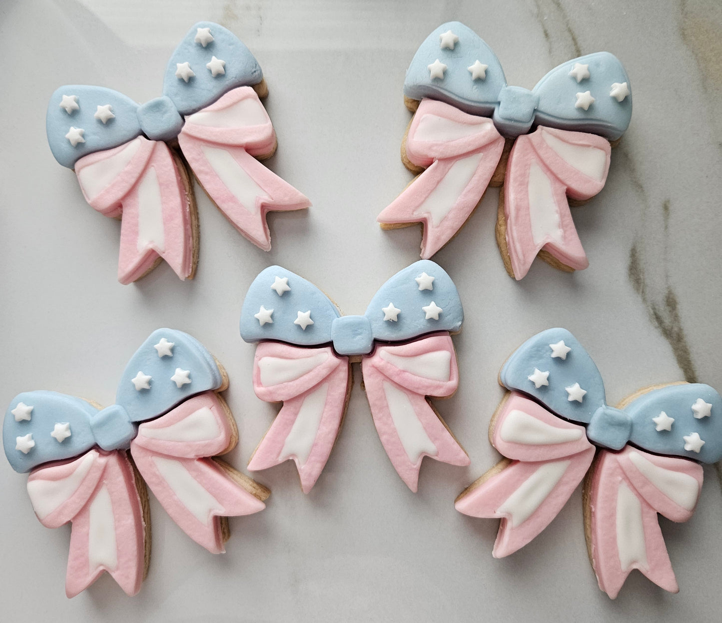 Americana Bow READY TO FLOOD Buttercream Fondant Stamp and Cookie Cutter Set