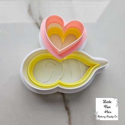 Valentine Bee Fondant and Buttercream Stamp and Cutter Set