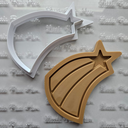 Americana Shooting Star READY TO FLOOD Buttercream Fondant Stamp and Cookie Cutter Set