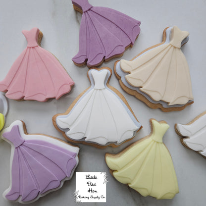 Fairy Tale Dress Fondant Stamp and Cutter Set -- Wedding Collection