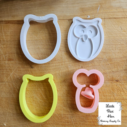 Owl Fondant and Buttercream Stamp and Cutter Set