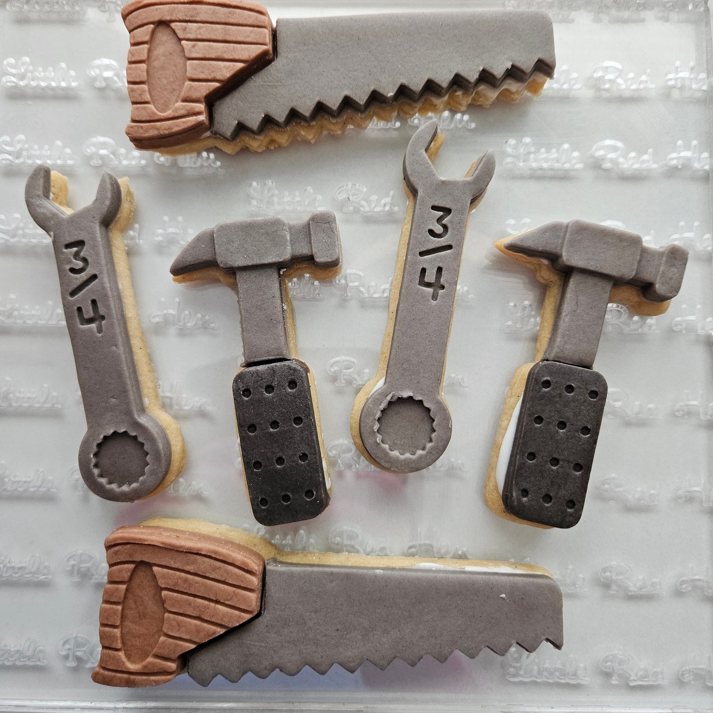 Tool Set Father's Day Buttercream Fondant Stamp and Cookie Cutter Set
