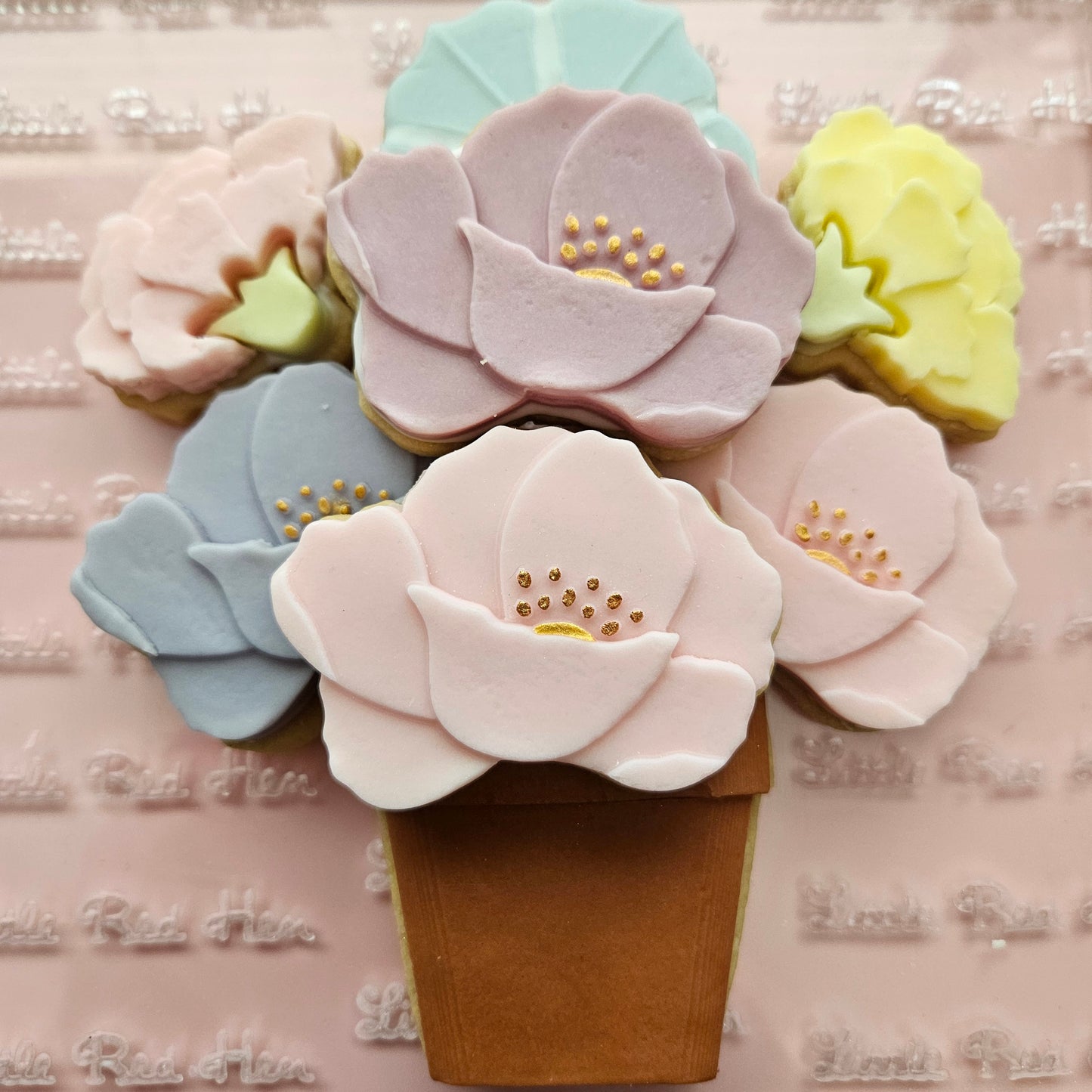 Poppy Blossom Bloom Buttercream Fondant Stamp and Cookie Cutter Set