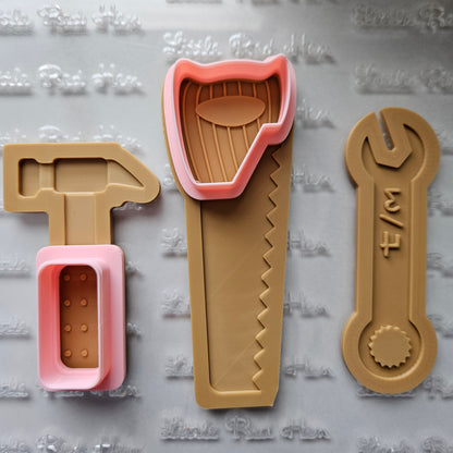 Tool Set Father's Day Buttercream Fondant Stamp and Cookie Cutter Set